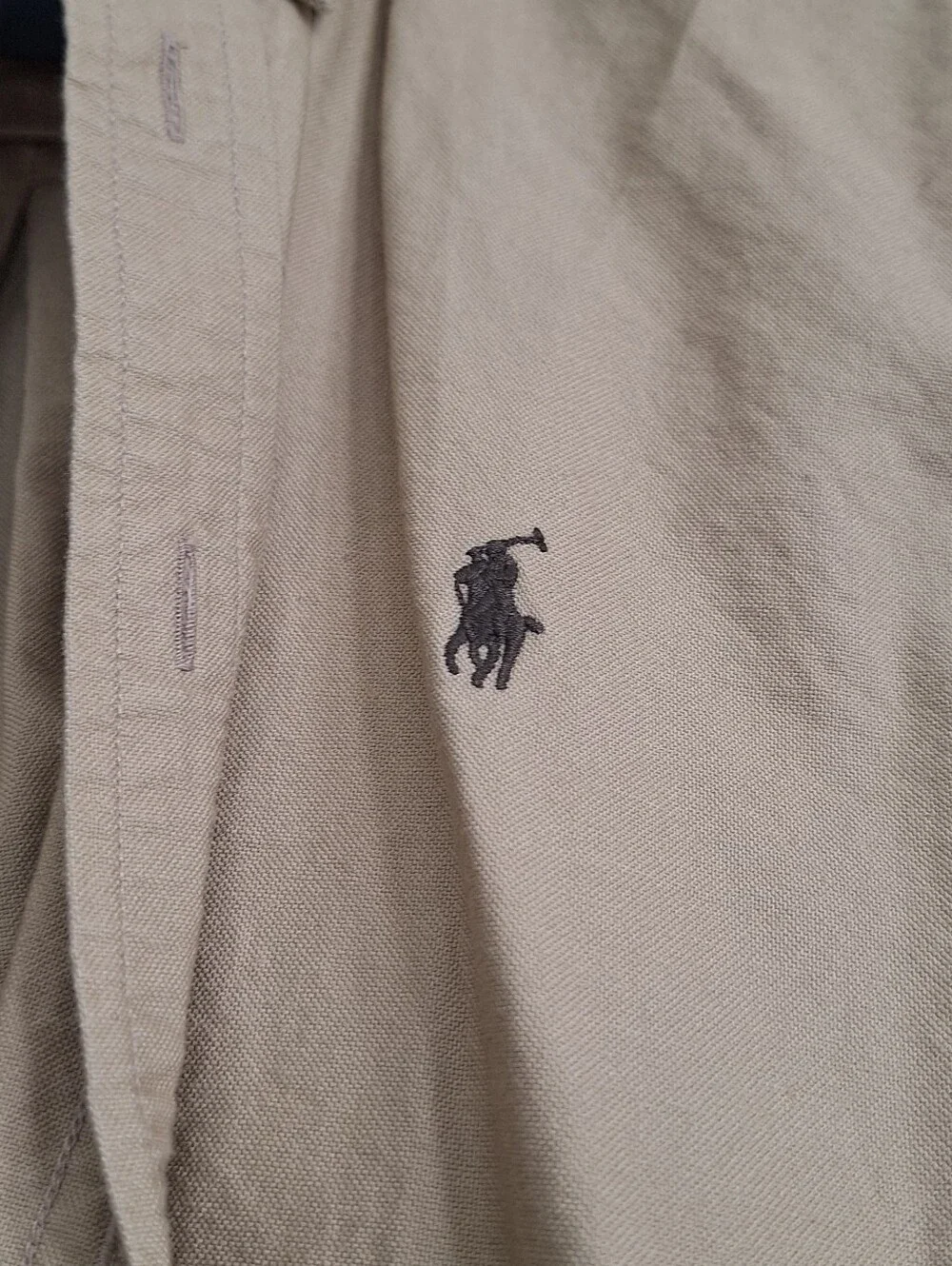 Ralph Lauren Boys Shirt Khaki Sz M 12/14 NWOT